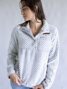 Simply Southern Plush Sherpa Jacket - Light Gray